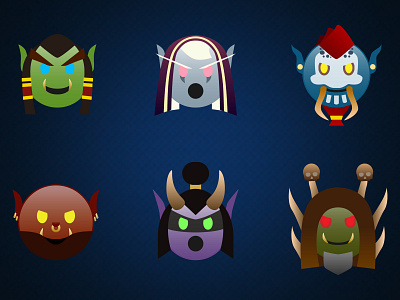 Wowmojis blizzard concept design emoji emoji set guldan hellscream icon illidan illustration sylvanas thrall ui ux vector visual design voljin warcraft world of warcraft wow