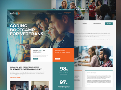Web Design for Code Platoon chicago code camp coding coding bootcamp homepage non profit software development veteran web web development web development group web layout webdesign website website design