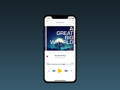 Music Player - DailyUI #009 adobe xd app dailyui design iphone mockup music music app