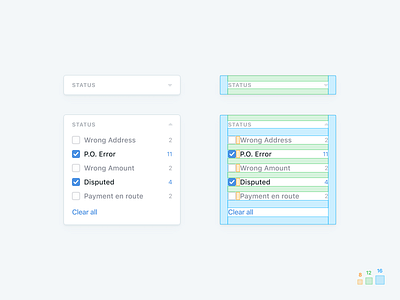 📐Card Spacing 8pt 8pt grid card checkbox clean dashboard design guide simple spacing specs ui ux white space