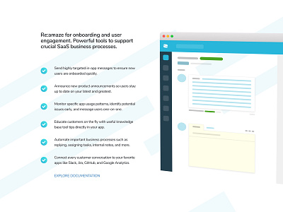 Re:amaze for SaaS business colors customer support dashboard design desktop flat glass helpdesk highlight landing landing page minimal modal pastel saas landing page simple ui ux website