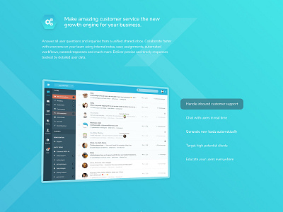 Re:amaze for SaaS Businesses blue colors customer support dashboard desktop flat glass helpdesk highlight landing page minimal pastel saas saas landing page simple ui ux website