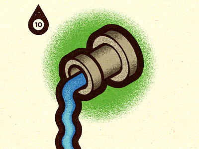 Inktober - Day #10 - Flowing. adobe advertising alexei conceptual design digital distress experiment graphic illustration illustrator logo personal progress retro texture vector vella visual work