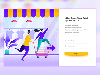 Smart store retail system login page ui 登录 设计 ，插图