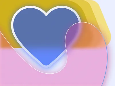 Gentleness blur daily design doodle geometric heart material shadow sketch typogaphy ui