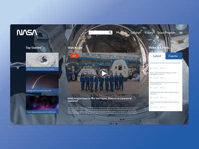 Nasa Concept 1 design illustration inspiration uiux uiux design webdesing