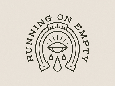 Running On Empty badge handdrawn illustration typography vintage