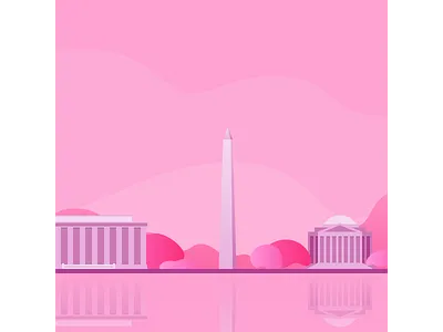 DC in the spring design flat illustration vector