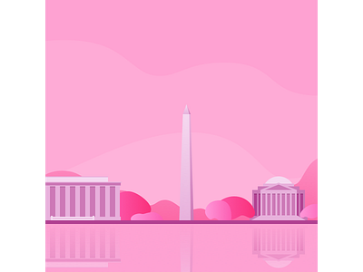 DC in the spring design flat illustration vector