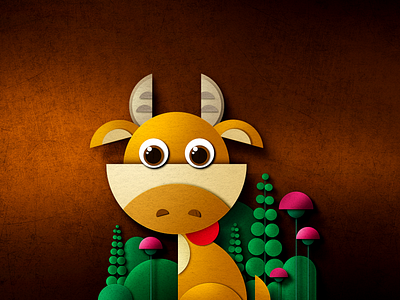 Cow illustration photoshop