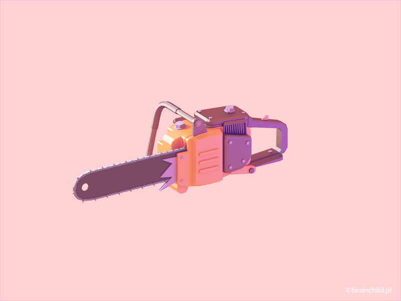 Low Poly Chainsaw 3d 3dart 3dartist chainsaw design game game icon gif low poly low poly icon lowpoly lowpolyart