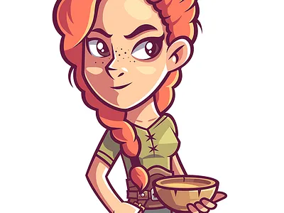 Redhead girl character funny game girl illustration redhead vector