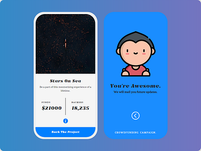 Crowdfunding Campaign App app crowdfunding crowdfunding campaign dailyui dailyui032 ui