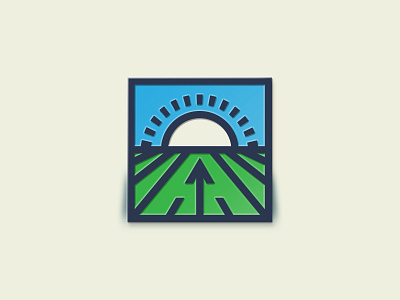 Farmers, we are a GO! arrow county crops enamel farm farmer farmland fauxnamel midwest prairie seal sun