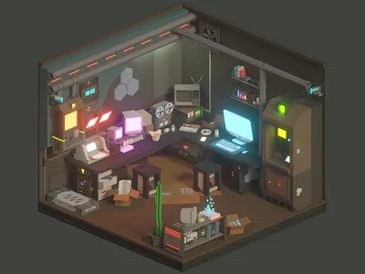 Cyberpunk: Lost & Never Found 3d art atm cinema 4d cinema4d computer cyberpunk design digital art future illustration instagram isometric low poly lowpoly octane polygonal room sci fi sony