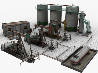 Oil Field 3d Models 3d 3d art 3dsmax container drilling field fuel gas oil oil field oilrig pipe pipeline pump pumpjack refinery rig storage tank well