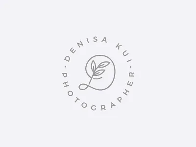 Denisa Kui Photographer badge beauty brand branding leaf letters logo logo design logotype monogram natural nature photo photographer photography