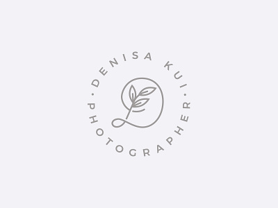 Denisa Kui Photographer badge beauty brand branding leaf letters logo logo design logotype monogram natural nature photo photographer photography