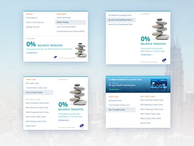 iMoney Submenu Variation finance financial fintech header menu navigation navstyle subnav