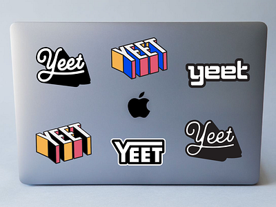 YEET Stickers 3d lettering logo script sticker sticker mule stickers type typography yeet