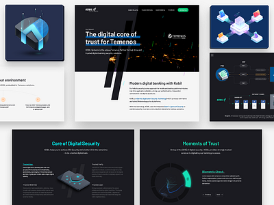 Kobil for Temenos Landing Page Components bank banking blocks chart circle design landing page landing page design security security app software ui ux