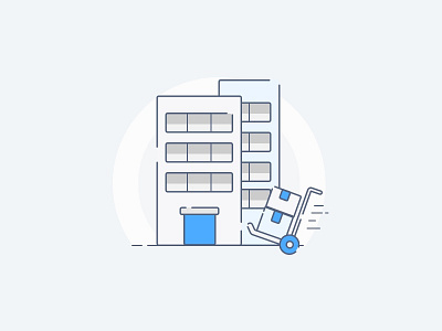 Buyer Illustration b2b blue building e procurement illustration ui white