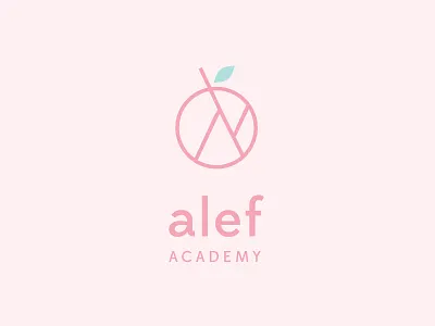 Alef Academy academy alef apple geometric leaf logo preschool reggio