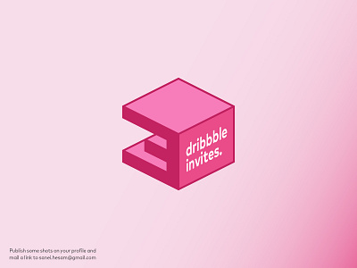 3 Dribbble Invites 3 draft dribbble illustator invitation invite pink