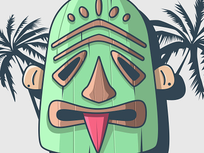 Tiki Mask 02 adobe animation art behance branding character color currency design dribbble flat gradient hawaii hawaiian illustration illustrator typography ui ux vector