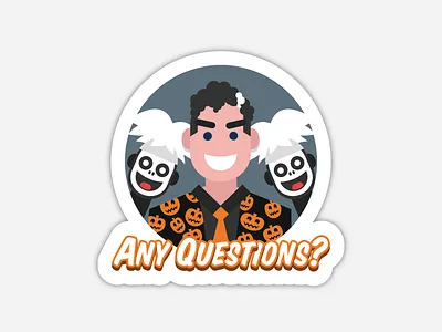 David Pumpkins Sticker illustration sticker