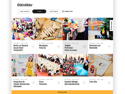 Akbatı Event List Page art direction box design event filter graphic list typography ui we design