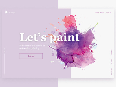 Daily_UI 3 of 100 (Landing Page) 100daychallenge art dailyui dailyui 003 figma figmadesign landing landing page painting ui uichallenge ux watercolor webdesign