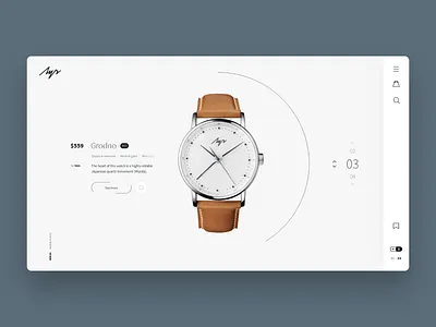 «Луч» | Watch Store clean minimal simple slide space store ui ux watch web white