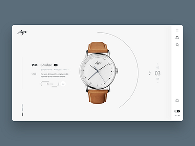 «Луч» | Watch Store clean minimal simple slide space store ui ux watch web white