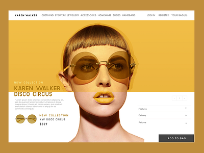Karen Walker Landing UI - #DAILYUI003 bold design dailyui dailyui003 dailyui3 ecommerce ecommerce design ecommerce fashion ecommerce landingpage ecommerce web design fashion homepage fashion ui karen walker landingpage ui concept uidesign