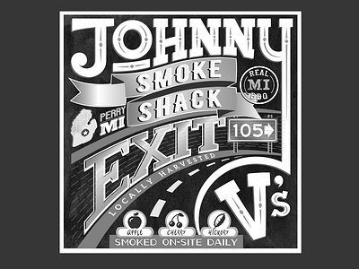 Johnny V's Smoke Shack decor flyer poster poster art restau smoke square wayfinding