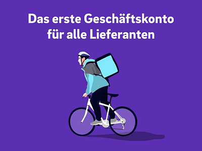 Kontist Digital Ad advert banking deliveroo design fintech illustration purple