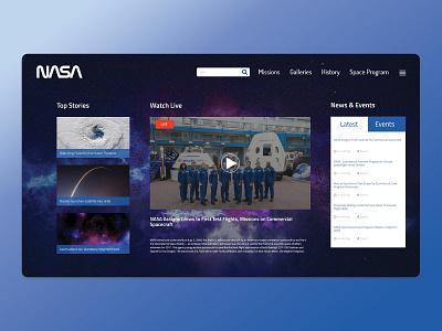 Nasa Concept 3 design illustration inspiration nasa uiux uiux design ux web webdesing