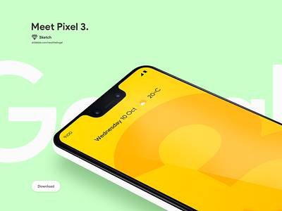 Meet Pixel 3. download free google googlepixel mockup pixel pixel 3 pixelxl psd sketch smartphone