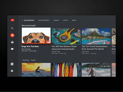 Apple TV YouTube App UI Improvements app design sketch ui ux