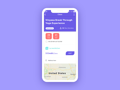 Yoga Class Detail adobe xd app concept design fitness app interaction design ios mobile app mobile app design ui user center design user experience design user interface design ux yoga class detail