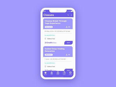 Yoga Classes adobe xd app concept design fitness app interaction design ios mobile app mobile app design ui user center design user experience design user interface design ux yoga classes