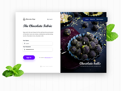 Want some chocolate? adobe xd concept contrast design fresh homepage login typography ui web