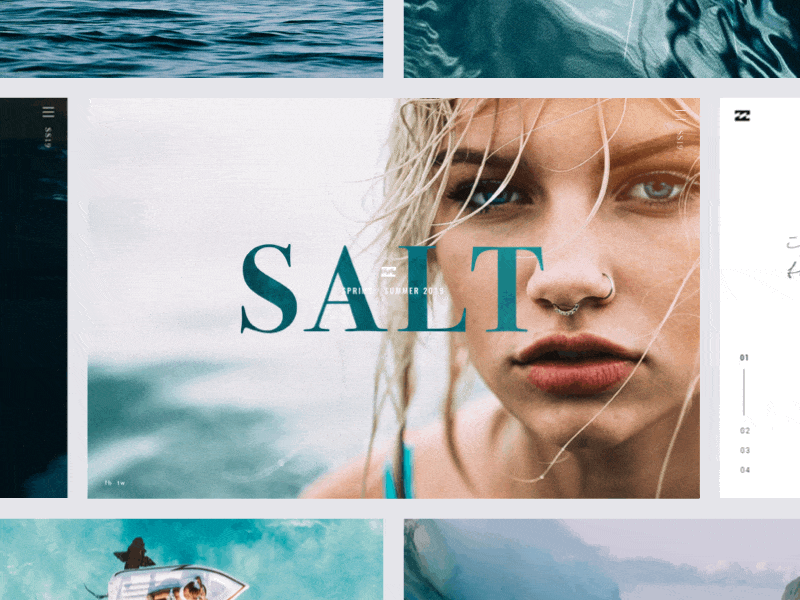 Billabong Lookbook animation billabong design fashion lookbook ocean surf typography ui ux web website