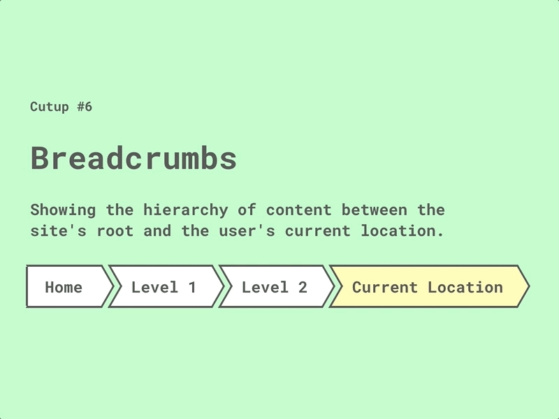 Cutup #6 Breadcrumbs breadcrumb breadcrumbs code codesign css cutup hero image infograpgic nav navigation ui ui element