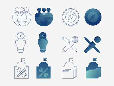 Linework/Gradient Icons design gradient graphic design icon icon artwork icon set illustration line linework ui ux design ui elements