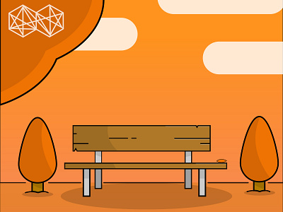 Autumn Bench animation cartoon cawfeehaus design flat illustration minimal vector web website