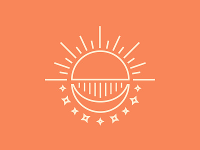 the future is bright design for fun future geometric illustration mark moon moonlight shapes sun logo vector wip