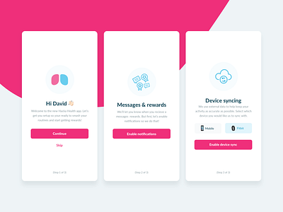 Innerstrength Health App - Onboarding cystic fibrosis device fitbit health onboarding personal syncing ui design ux ux design