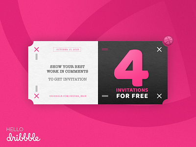 4 Invitations for FREE design dribbble invitations